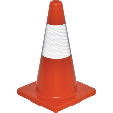 Global Industrial Traffic Cone, Pvc, 18 in Height, 2.5, Orange RC450SP-R